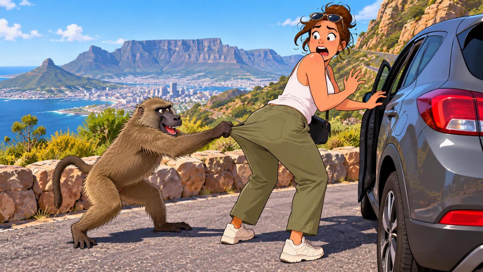 Cape Town Baboon Pants Grab Sends Viral Video Wild [Watch]