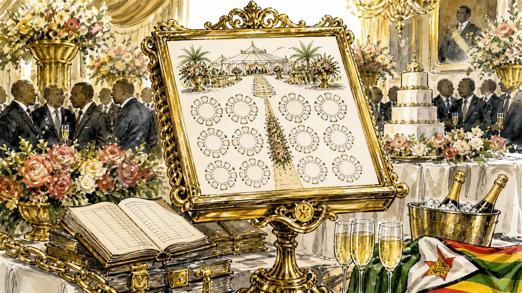 R360 Million Zimbabwe Wedding Points To The Men Around Mnangagwa
