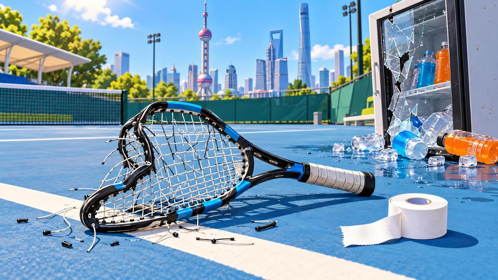 Bublik Smashes Racket, Fridge And Somehow Wins In Shanghai