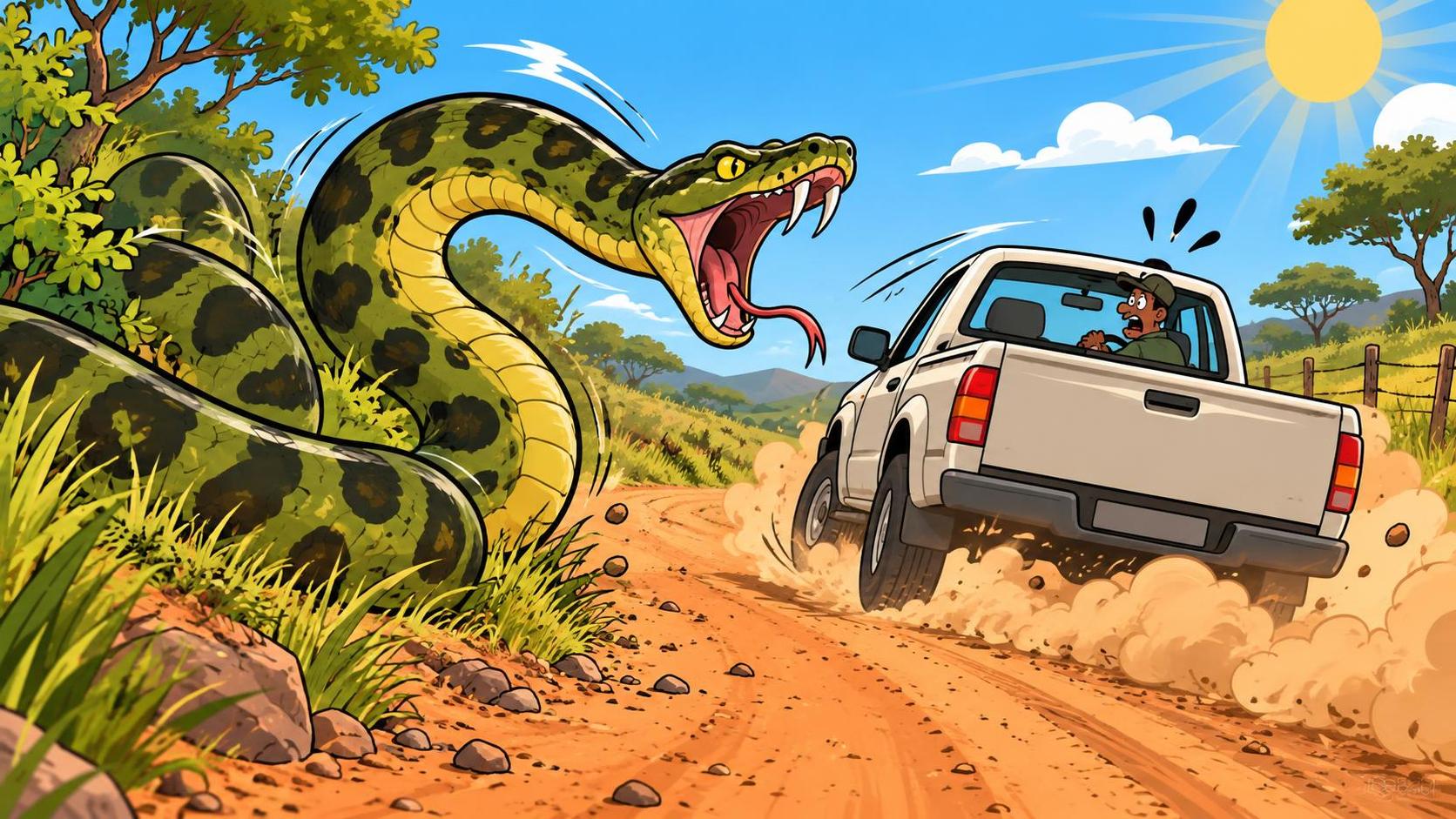 Green Anaconda Clip Shows Bakkie Strike In Bizarre Road Moment [Watch]